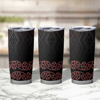Maori Taniko Patterns Tumbler Cup Brown Niho Taniwha Mix Paatiki Motifs