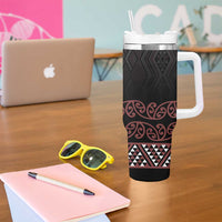 Maori Taniko Patterns Tumbler With Handle Brown Niho Taniwha Mix Paatiki Motifs