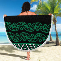 Maori Taniko Patterns Beach Blanket Pounamu Niho Taniwha Mix Paatiki Motifs
