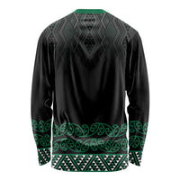 Maori Taniko Patterns Long Sleeve Shirt Pounamu Niho Taniwha Mix Paatiki Motifs