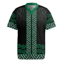 Maori Taniko Patterns Rugby Jersey Pounamu Niho Taniwha Mix Paatiki Motifs LT7 Green - Polynesian Pride