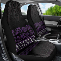 Maori Taniko Patterns Car Seat Cover Purple Niho Taniwha Mix Paatiki Motifs
