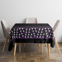 Maori Taniko Patterns Tablecloth Purple Niho Taniwha Mix Paatiki Motifs