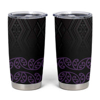 Maori Taniko Patterns Tumbler Cup Purple Niho Taniwha Mix Paatiki Motifs
