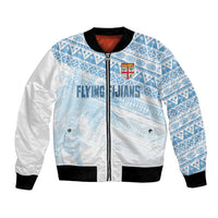 Fiji Rugby Custom Kaiviti Masi Bomber Jacket Turquoise - Polynesian Pride