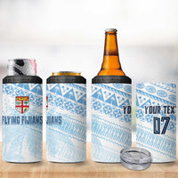Fiji Rugby Custom Kaiviti Masi 4 in 1 Can Cooler Tumbler Turquoise - Polynesian Pride