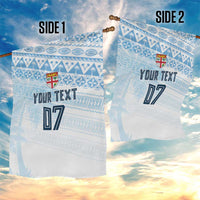 Fiji Rugby Custom Kaiviti Masi Garden Flag Turquoise - Polynesian Pride