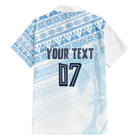 Fiji Rugby Custom Kaiviti Masi Hawaiian Shirt Turquoise - Polynesian Pride