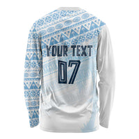 Fiji Rugby Custom Kaiviti Masi Long Sleeve Shirt Turquoise - Polynesian Pride