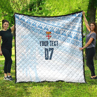 Fiji Rugby Custom Kaiviti Masi Quilt Turquoise - Polynesian Pride