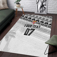 Fiji Rugby Custom Kaiviti Masi Area Rug Black - Polynesian Pride