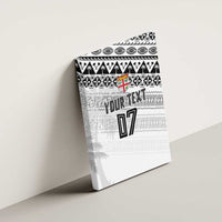 Fiji Rugby Custom Kaiviti Masi Canvas Wall Art Black - Polynesian Pride