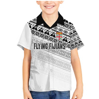 Fiji Rugby Custom Kaiviti Masi Family Matching Mermaid Dress and Hawaiian Shirt Black - Polynesian Pride