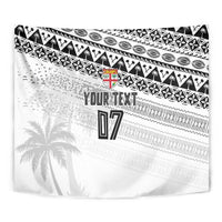Fiji Rugby Custom Kaiviti Masi Tapestry Black - Polynesian Pride