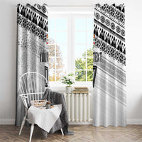 Fiji Rugby Custom Kaiviti Masi Window Curtain Black - Polynesian Pride