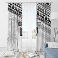 Fiji Rugby Custom Kaiviti Masi Window Curtain Black - Polynesian Pride