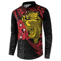 Papua New Guinea 49th Independence Day Button Sweatshirt Motuan Revareva Bird-of-Paradise