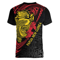 Papua New Guinea 49th Independence Day Women V-Neck T-Shirt Motuan Revareva Bird-of-Paradise