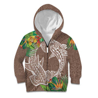 Polynesia Kid Hoodie Sharks Duo Tropical Brown