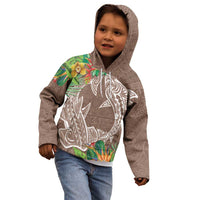Polynesia Kid Hoodie Sharks Duo Tropical Brown