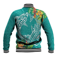 Polynesia Baseball Jacket Sharks Duo Tropical Teal