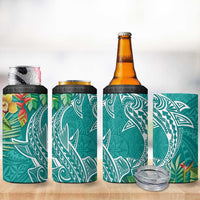Polynesia 4 in 1 Can Cooler Tumbler Sharks Duo Tropical Teal