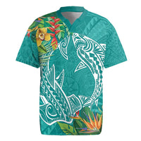 Polynesia Rugby Jersey Sharks Duo Tropical Teal
