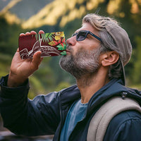 Polynesia 4 in 1 Can Cooler Tumbler Sharks Duo Tropical Oxblood