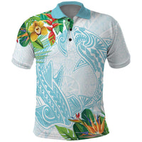 Polynesia Polo Shirt Sharks Duo Tropical Turquoise