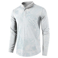 Polynesia Button Sweatshirt Sharks Duo Tropical Off White