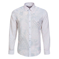 Polynesia Family Matching Off The Shoulder Long Sleeve Dress and Hawaiian Shirt Sharks Duo Tropical Off White