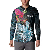 Niue Personalised Button Sweatshirt Hiapo Mix Coconut Crab