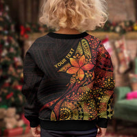 Niue Fakaalofa Atu Kid Ugly Christmas Sweater Whale Hiapo Fiery Motif