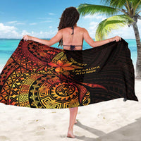Niue Fakaalofa Atu Personalised Sarong Whale Hiapo Fiery Motif
