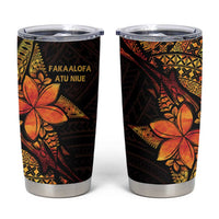 Niue Fakaalofa Atu Tumbler Cup Whale Hiapo Fiery Motif