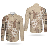Samoa AIGA Mamanu Siapo Malu Motifs Couples Matching Tank Maxi Dress and Long Sleeve Button Shirt