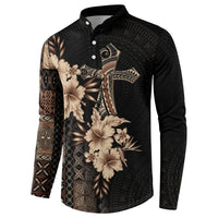 Samoa AIGA Mamanu Siapo Malu Motifs Button Sweatshirt Black Ver
