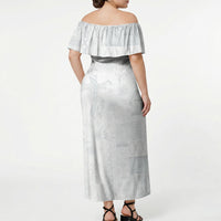Samoa AIGA Mamanu Siapo Malu Motifs Off Shoulder Maxi Dress Lotu a Tamaiti White Ver