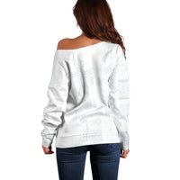 Samoa AIGA Mamanu Siapo Malu Motifs Off Shoulder Sweater Lotu a Tamaiti White Ver