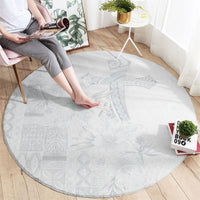 Samoa AIGA Mamanu Siapo Malu Motifs Round Carpet Lotu a Tamaiti White Ver
