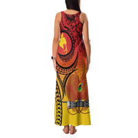 Papua New Guinea 50 Years Family Matching Tank Maxi Dress and Hawaiian Shirt Motuan Motifs