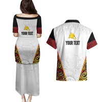 Personalized Papua New Guinea Couples Matching Puletasi and Hawaiian Shirt Hapi De bilong Indipendens PNG