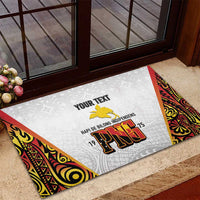 Personalized Papua New Guinea Rubber Doormat Hapi De bilong Indipendens PNG