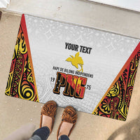Personalized Papua New Guinea Rubber Doormat Hapi De bilong Indipendens PNG