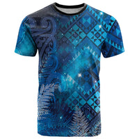 Aotearoa Taniko Matariki T Shirt Cosmic Blue