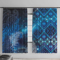 Aotearoa Taniko Matariki Window Curtain Cosmic Blue