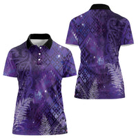 Aotearoa Taniko Matariki Women Polo Shirt Cosmic Violet