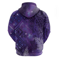Aotearoa Taniko Matariki Zip Hoodie Cosmic Violet