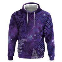 Aotearoa Taniko Matariki Zip Hoodie Cosmic Violet