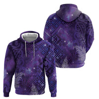 Aotearoa Taniko Matariki Zip Hoodie Cosmic Violet